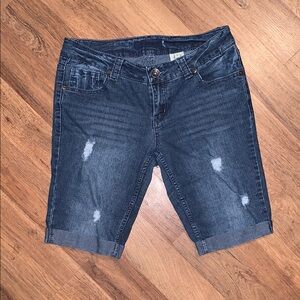 Paris Blues Blue Distressed Jean Shorts